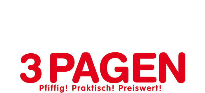 3 Pagen Logo Schriftzug in rot