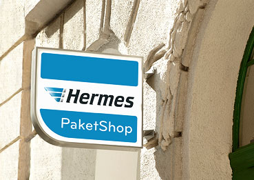 Schild Hermes Paketshop